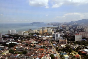 PEMANDANGAN sebahagian negeri Pulau Pinang yang dapat dilihat dari tingkat 60 Komtar Scenic View.