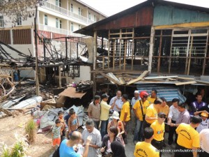 KEADAAN kediaman yang hangus dalam kebakaran di Kampung Dhoby Ghaut, Solok York di sini.