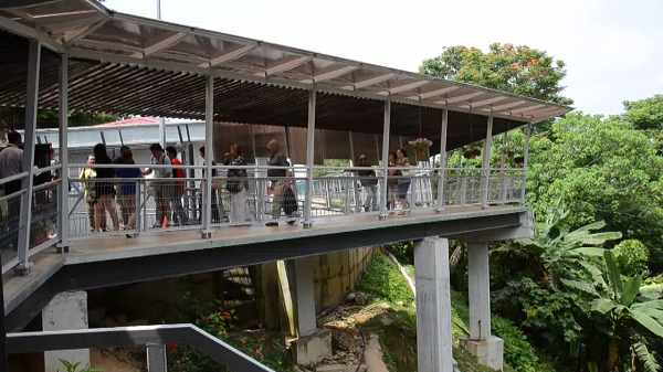 升旗山空中走廊正式开幕,游客在乘搭缆车到达山顶后,即可使用空中走廊接往美食中心、博物馆、猫头鹰馆,同时饱览升旗山美景。