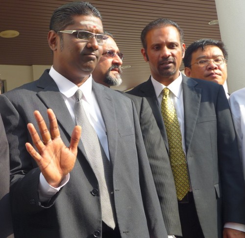 File pix of Rayer  (left) and Ramkarpal (third from left) at the High Court.  Ramkarpal said he will highlight serious issues that need the police action.