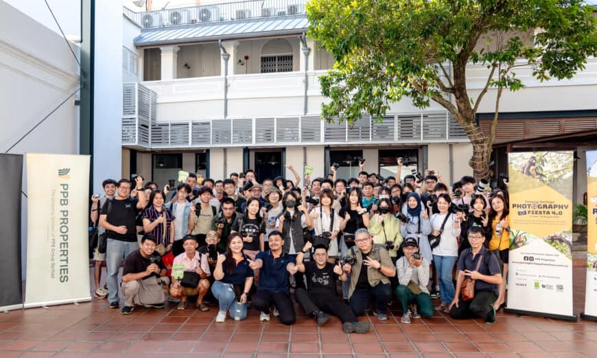 a group photo of participants from a photography workshop at the whiteaways arcade