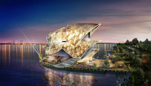 art gallery night view